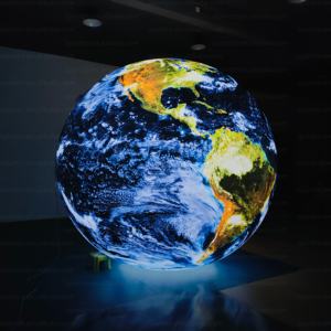 2m 3m 4m balon PVC raksasa kedap udara balon bumi Logo kustom bumi tiup besar dengan lampu Led - Product Image 6