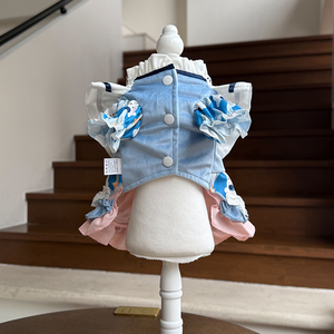 Ropa de Alta Gama para Perros, Vestidos para Perros Pequeños <span class=keywords><strong>Chihuahua</strong></span>, Camiseta con Lazo y Encaje para Gatos, Vestido Kawaii Lolita para Perros, Ropa de Lujo para Mascotas - Product Image 2