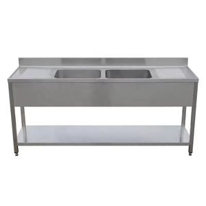 อ่างล้างจานสแตนเลสคุณภาพสูง 201/304 พร้อมที่คว่ำจานทั้งสองด้าน อ่างล้างจานคู่ สำหรับโรงแรม <span class=keywords><strong>ร้าน</strong></span><span class=keywords><strong>อาหาร</strong></span> และสถานที่อื่นๆ - Product Image 4