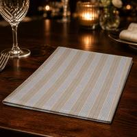 Serviette de table tissée à rayures bleues teintes dans la masse, avec bandes multirayures, pour hôtel, restaurant, café, taille personnalisée