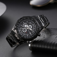 Nouvelle montre à quartz pour homme avec bracelet en acier, calendrier, ensemble cadeau de 3 pièces, mode, sport, affaires, anniversaire, Noël
