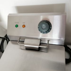 Friteuse électrique professionnelle en acier inoxydable à deux cuves et deux paniers, machine à friture pour frites, capacité 4L*2, 2KW*2 - Product Image 2