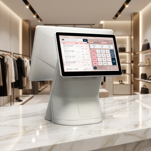 POS หน้าจอสัมผัสแบบคู่สำหรับการรับใบเสร็จมาร์เก็ตเพลสร้านอาหารขายปลีกขนาด15.6นิ้ว - Product Image 1