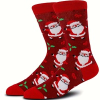 Chaussettes à motif flocon de neige pour l'hiver et Noël, vente en gros, design personnalisé Père Noël, chaussettes en coton pour cadeau de fête