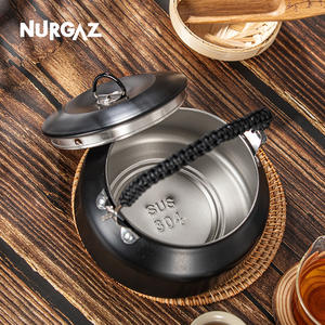 Bouilloire d'extérieur NURGAZ 1L en acier inoxydable, théière légère pour le camping et les voyages - Product Image 2