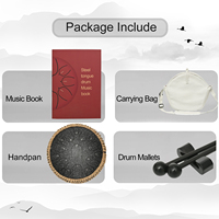 Jinfang 6/8/10 Inch Portable Steel Tongue Drum 15 Notes C/D Key Ethereal Drum Percussion Instrument for Sound Bath