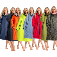 Veste longue d'extérieur surdimensionnée pour homme et femme avec logo personnalisé, en polaire, à séchage rapide, avec capuche, poncho imperméable, robe de change pour la plage, la natation et le surf