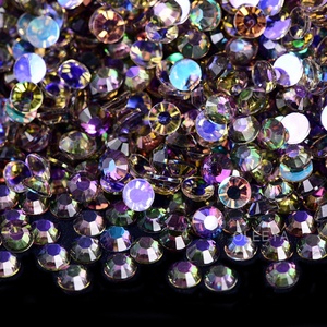 Oleeya Lot en vrac de strass en résine, base transparente, cristaux plats effet gelée et aurora, pour accessoires de nail art DIY - Product Image 5