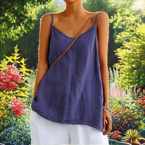 Casual <b>Loose</b> Simple Trendy Chic Breathable Short Korean Style Harajuku Camisole Femme Coton Linen <b>Tops</b> for Women - Product Image 2