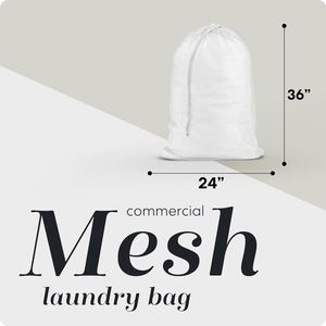 Bolsa de Lavandería de Malla Reutilizable Blanca Ecológica OEM/ODM 2026, Bolsas de Lavandería con Logotipo Personalizado - Product Image 2