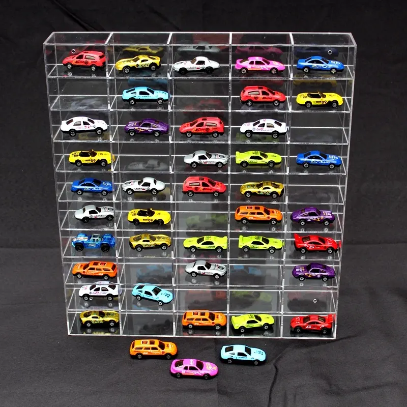 50 Grid Transparent Acrylic Car Model Display Rack Cabinet Toys Storage Organizer