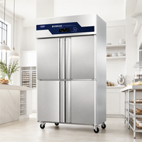 Congélateur de cuisine professionnel à 4 portes, à flux d'air dynamique ventilé, durable, de qualité alimentaire, pour la restauration collective