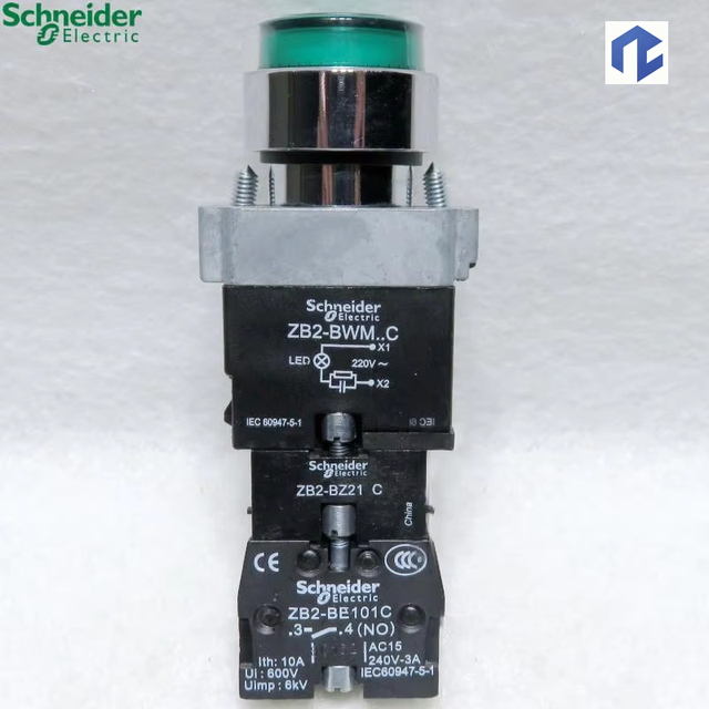 PLC Programmable Logic Controller With Light Self-lockingXB2-BW33B1C ZB2-BZ21C 24V Green Original, Genuine, Brand New