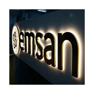 Dropshipping Free Design Stainless Steel Backlit Sign Wall Logo Sign Metal Letters Logo Led Channel Letters