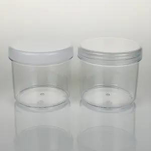 Großhandel 150ml 200ml 250ml Klare Verpackungs box Transparente Aufbewahrung gläser aus Kunststoff mit weißem oder klarem Deckel