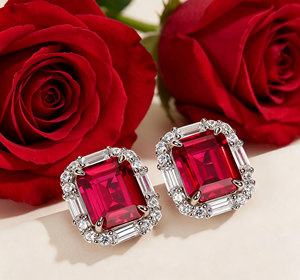 Pendientes de Plata 925 con Rubí, Brillantes, Cuadrados, Clásicos, para Uso Diario, Cumpleaños, Fiestas, Regalo para Chicas, Sorpresa L - Product Image 5