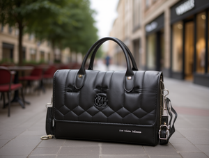 Borsa Tote Trapuntata da Donna in Microfibra e Pelle Sintetica con Doppia Chiusura a Cerniera per Uso Quotidiano in Tutte le Stagioni - Product Image 2