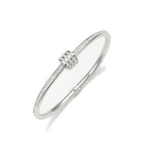 Bracelets à charnière élégants en acier inoxydable plaqué or PVD avec pavé de pierre Bracelets étanches personnalisés pour femmes - Product Image 6