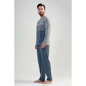 Big Size <b>Men's</b> Cotton <b>Pajama</b> <b>Set</b> Knitted Long Sleeve Sleepwear Plus Size Comfortable Two Piece Pyjamas For <b>Men</b> - Product Image 2