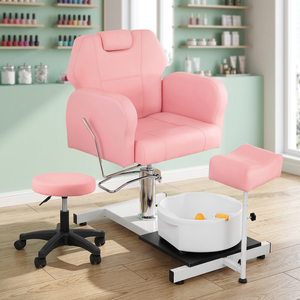 Nouveau modèle de fauteuil de pédicure pour salon de manucure avec spa pour les pieds multifonctionnel, design moderne et simple, bain de pieds réglable, système de jets sans tuyau - Product Image 2