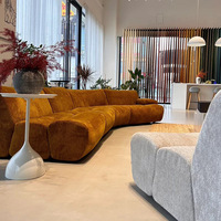 Canapé modulaire en tissu 3 places moderne avec chaise longue, prix usine, mousse haute densité, idéal pour appartement et mobilier de centre commercial