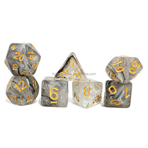 Venta al por mayor precio barato DND acrílico multicolor poliédrico claro Swing Dice Set para TRPG DND <span class=keywords><strong>Dungeons</strong></span> <span class=keywords><strong>Dragons</strong></span> RPG juegos dados - Product Image 2