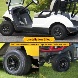Tapacubos de 8 Pulgadas para Carritos de <span class=keywords><strong>Golf</strong></span> Yamaha/Club CAR/EZ-GO - Negro/Plateado - Product Image 6