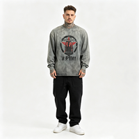 T-shirts surdimensionnés personnalisés pour hommes et femmes, imprimés, délavés, à manches longues, style hip-hop, 100% coton
