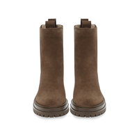 Bottines Chelsea à plateforme épaisse, bout rond, semelle à crampons, microfibre premium pour le streetwear urbain, la mode outdoor et le quotidien