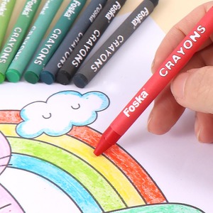 Crayons de cire doux multicolores Foska de haute qualité, non toxiques, 12 couleurs, fournitures artistiques pour enfants, ensemble de crayons de peinture - Product Image 4