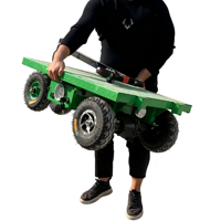Chariot électrique portable à quatre roues, structure pliable, plateforme pour rampe d'ascenseur, chariot à marchandises pliable, chariot électrique pliable