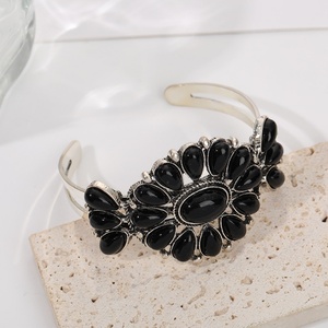 Junhong Jewelry 2025 Bohemian Retro Ethnic Turquoise Cuff <b>for</b> Bracelet Vintage <b>Bangle</b> <b>for</b> Women <b>Men</b> Fashionable Fine Jewelry - Product Image 3