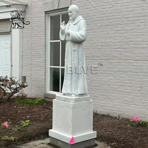 BLVE Iglesia católica tallada a mano Sant Padre <span class=keywords><strong>Pio</strong></span> estatua tamaño real mármol padre <span class=keywords><strong>Pio</strong></span> escultura - Product Image 3