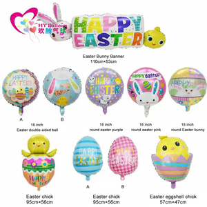 Ingrosso cartone animato stampato in alluminio di pasqua palloncino felice pasqua carino forma di coniglio palloncini per la decorazione del partito - Product Image 2