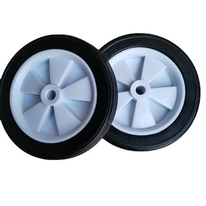 7 Inch Solid Rubber Caster <b>Wheels</b> With <b>Plastic</b> Core Firm Tread Industrial Use Durable - Product Image 5
