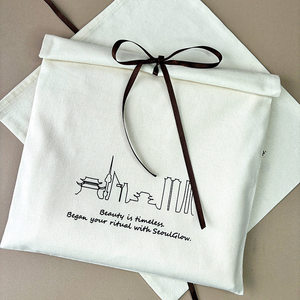 Sacs fourre-tout en coton personnalisés à bords roulés, pochettes enveloppe anti-poussière pour chaussures avec sangles, impression de logo sur rabat en coton disponible - Product Image 2