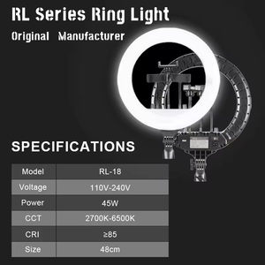 Anneau lumineux TikTok RL18 de 14/18/21 pouces <span class=keywords><strong>pour</strong></span> le maquillage professionnel, éclairage LED avec trépied, contrôle par application, couleur réglable - Product Image 3