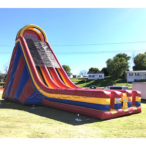 Büyük Uzun Renkli Şişme Kuru Kaydırak Kırmızı Gökkuşağı Hava Zıplama Kuru Çift Kulvarlı Kaydırak Parklar İçin Ticari Kullanımlı Zıplayan Kaydırak - Product Image 1