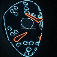 Masque LED PVC Jason Voorhees pour le 13ème d'août, masque d'horreur pour fête d'Halloween, masque lumineux pour la fête rave, masque intégral