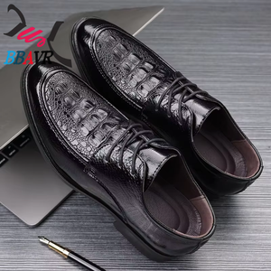 Chaussures en cuir véritable pour hommes, style bureau et carrière, à enfiler, avec semelle intermédiaire en EVA, antidérapantes, respirantes, bout rond - Product Image 6