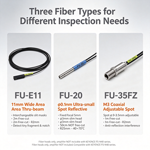 เซ็นเซอร์ไฟเบอร์ออปติกซีรีส์ Fu-e11 Fu-20 Fu-35fz แบบสะท้อนแสงและแบบลำแสงผ่าน มีสินค้าใหม่ในสต็อก - Product Image 1