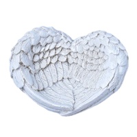 Cœur de Cupidon, Ailes du Diable, Ailes d'Ange, Plumes Blanches, Plumes en Résine, Décoration d'Intérieur, Support pour Boule de Cristal, Fabriqué en Chine
