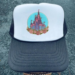 Parche Bordado de Chenilla Personalizado con Diseño de Castillo, Borde Dorado y Flores de Rosa, Parches Termoadhesivos para Ropa, Apliques de Estilo de Cuento de Hadas para Bolsos - Product Image 2