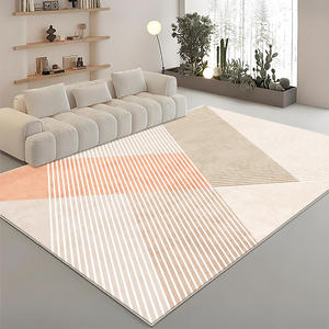 Nordic Style Living Room Rug <b>Rectangle</b> Geometric Pattern Thick Imitation Cashmere Home Use Creamy Sofa <b>Coffee</b> <b>Table</b> Rug - Product Image 4