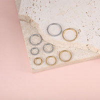 Aros de acero inoxidable 316L con circonitas cúbicas de una sola fila, sin costuras, con cierre a presión, de 6/8/10/12 mm, mini anillos para cartílago, nariz y oreja, para mujer, para perforaciones curativas.