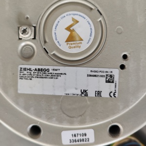 พัดลมระบายความร้อนแบบแรงเหวี่ยงสำหรับตู้ไฟฟ้า ZIEHL-ABEGG RH35C-PDD.6K.1R 163977 400V 50Hz 2.00/1.40kW 3.50/2.40A 2760/2320RPM AHU - Product Image 4