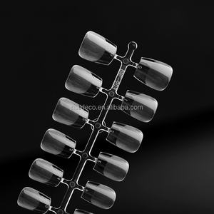 NADECO Cuticule ultra mince à couverture complète Tops épais XS Short Coffin Artificial Gel Nail Art Coffin Nail Tips for Manicure 360 Pack - Product Image 1