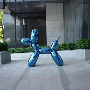 Ukiran anjing balon baja tahan karat tahan lama desain Modern Multi warna kreatif patung batu seni logam taman luar ruangan - Product Image 5