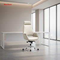 Chaise de bureau pivotante exécutive en cuir moderne à prix abordable avec design ergonomique, hauteur réglable, garantie de 2 ans