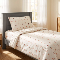 Parure de draps et taies d'oreiller modernes à motif simple et logo personnalisé, 4 pièces, pour hôtels et solutions d'approvisionnement pour complexes hôteliers